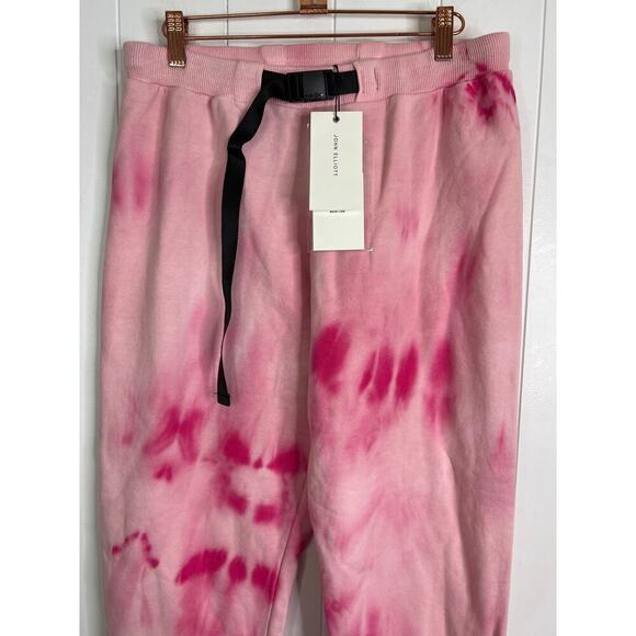 John Elliott Belted Sweatpants Super Bloom Pink Tie Dye Women's Sz 3/Large NWT - Picture 4 of 6